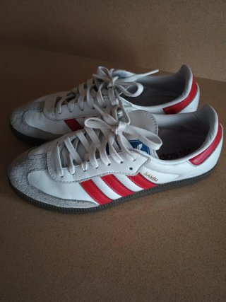 Zapatillas Adidas Samba Blancas y Rojas