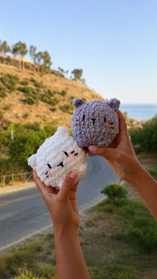 2 Peluches Gato Crochet Hecho a Mano