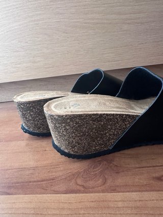 Sandalias cuña negras sin estrenar T.39