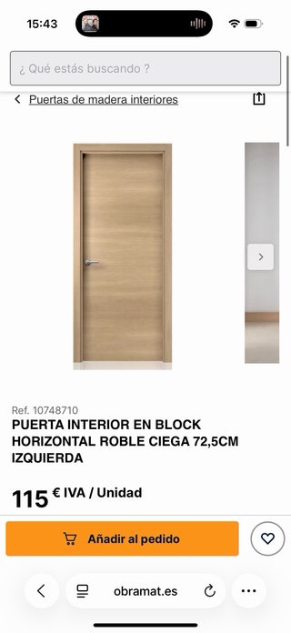 PUERTA INTERIOR 72cm + Marco