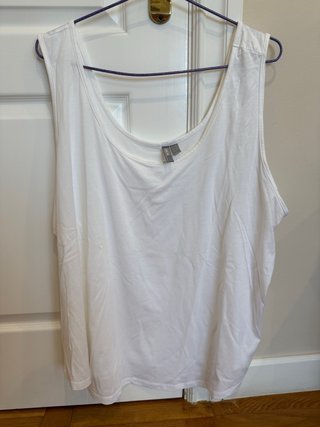 Top blanco básico de mujer de tirantes talla 54