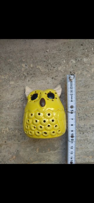 Coppia Gufetti Portacandela in Ceramica