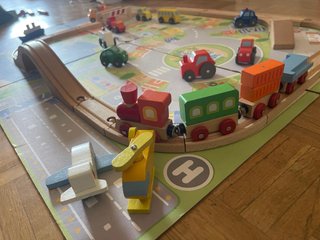 Juego tren madera niños