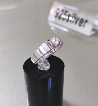 Anillo Plata 925 Hombre Piedra Blanca