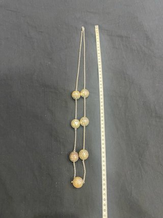 Collar Plateado Cadena Bolas Facetadas