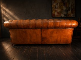 Conjunto Sofá y Butacas Chesterfield Piel