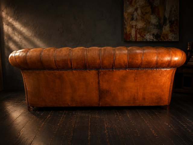 Conjunto Sofá y Butacas Chesterfield Piel