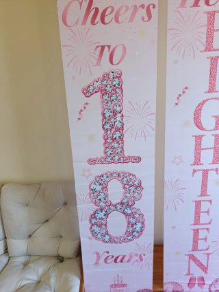 3 cintas 18 cumpleaños, 1,5 m x 28 cm