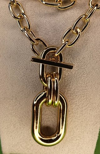 Collar eslabones doble capa. Maxieslabon central
