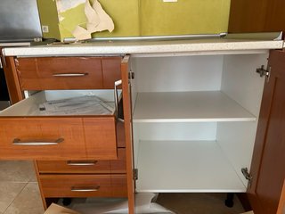 Muebles de cocina madera y cristal