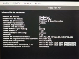 MacBook Air 8,1 Plata