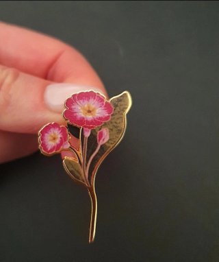 Broche “Prímula rosa"
