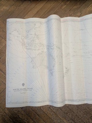 Carta náutica Pacífico Índico 1970 mapa navegación