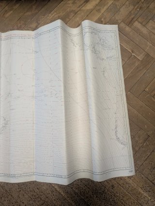 Carta náutica Pacífico Índico 1970 mapa navegación