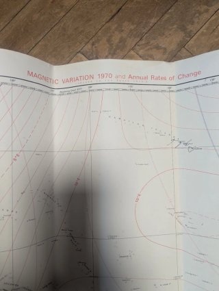 Carta náutica Pacífico Índico 1970 mapa navegación