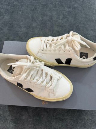 Veja Campo Leather Blanc/Black Mujer Talla 36