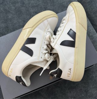 Veja Campo Leather Blanc/Black Mujer Talla 36