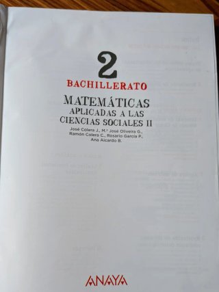 Matemáticas aplicadas a las Ciencias Sociales II.
