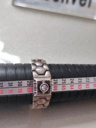 Anillo Plata 925 Hombre Piedra Blanca