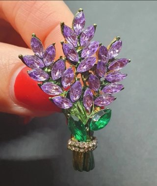 Broche Lavanda Morado y Verde