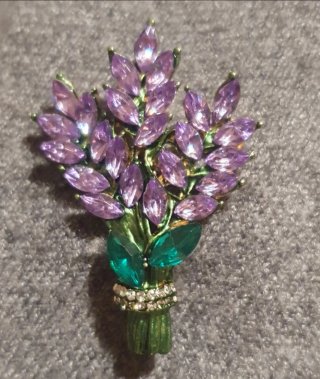 Broche Lavanda Morado y Verde