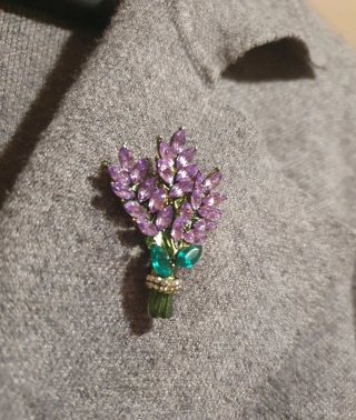 Broche Lavanda Morado y Verde