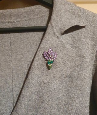 Broche Lavanda Morado y Verde