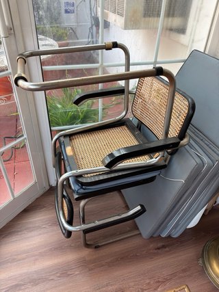 Sillas vintage ratán y metal (4 uds)
