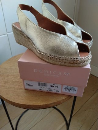 Sandalias Media cuña Piel