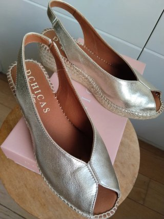 Sandalias Media cuña Piel