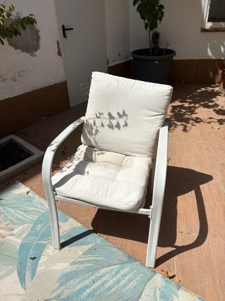 Conjunto Muebles Jardín Metal y Tela