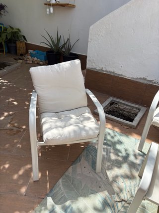 Conjunto Muebles Jardín Metal y Tela