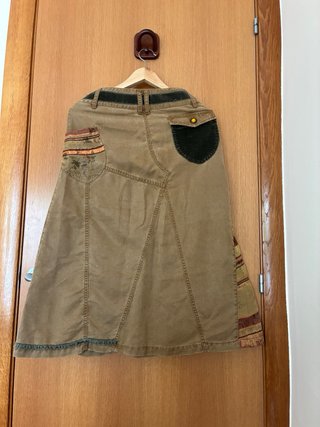 Falda midi caqui Jocavi  Talla S