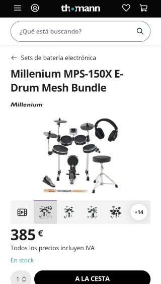Batería Millenium eléctrica con cascos