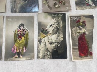 Lote 10 postales antiguas originales de cupletista