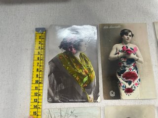 Lote 10 postales antiguas originales de cupletista