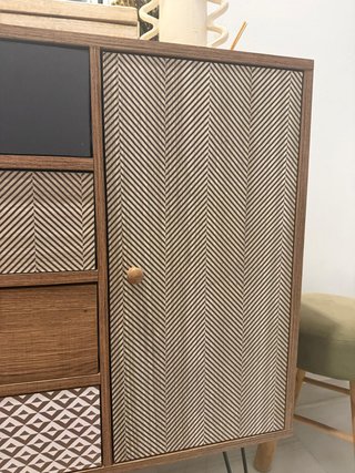 Cajonera Aparador Boho Madera y Negro