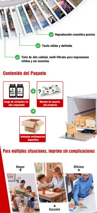 Tinta Impresora 540XL 541XL Color Compatible Canon