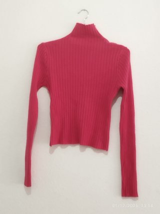 Jersey corto cuello alto mujer