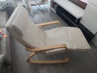 Hamaca de salón beige y madera