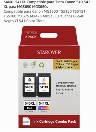 Tinta Impresora 540XL 541XL Color Compatible Canon
