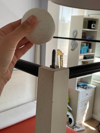 Estructura de Dosel Madera Blanca y Metal Negro