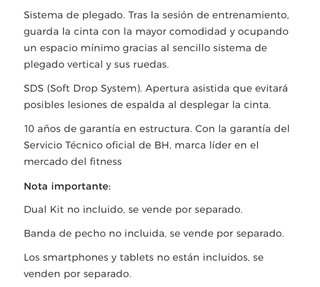 Cinta de correr ZX11 Dual BH Fitness negra