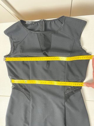 Abito Rinascimento Nero Tubino Elegante Tulle M