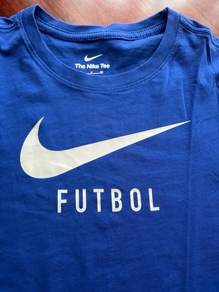 T-shirt Nike Futbol cotone blu taglia S