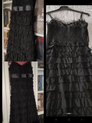 Vestido fiesta tirantas negro T.36 S