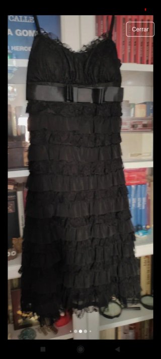 Vestido fiesta tirantas negro T.36 S