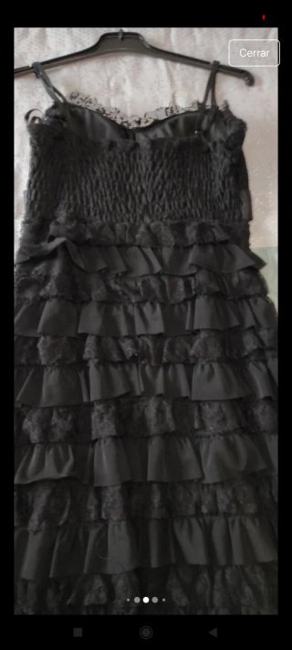 Vestido fiesta tirantas negro T.36 S