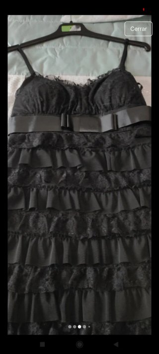 Vestido fiesta tirantas negro T.36 S