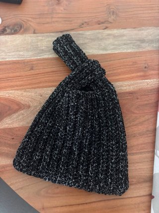 Bolso Crochet Negro y Plateado